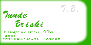 tunde briski business card